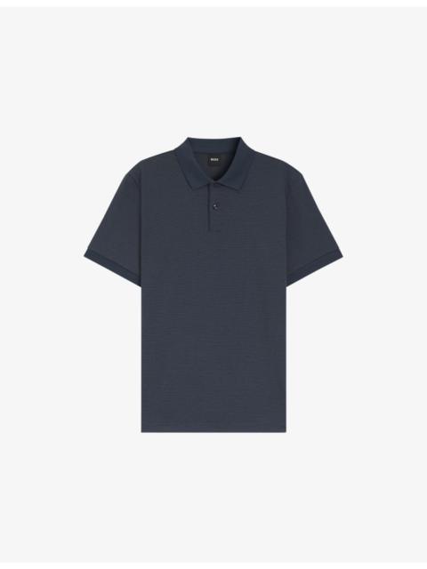 BOSS Short-Sleeved Textured Cotton Polo Shirt