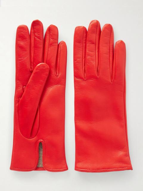 NOUR HAMMOUR Leather gloves Red