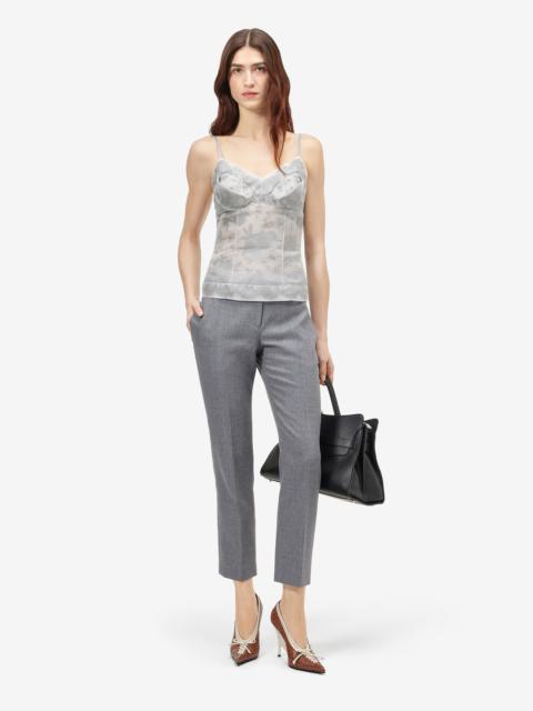 Alexander McQueen Women's Floral Lace Organza Top in Ivory