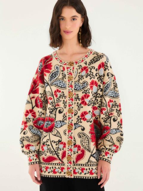 FARM RIO Sand Francesca Knit Cardigan