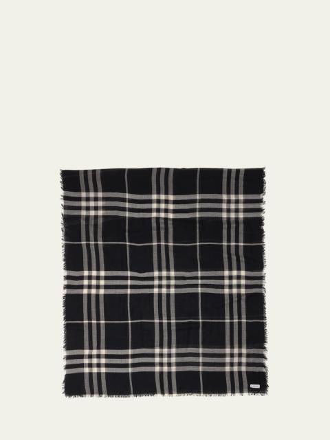 Giant Check Wool Scarf