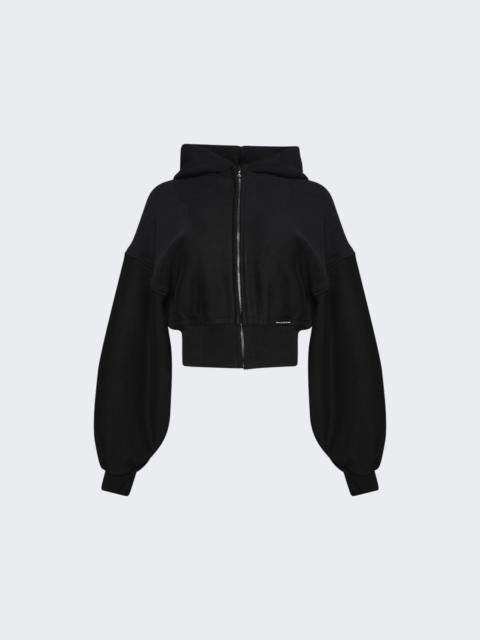 Cropped Zip Up Hoodie Faded Black