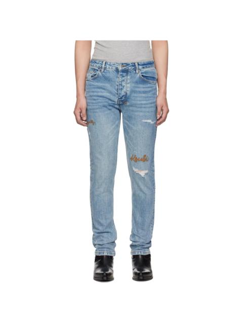 Ksubi Blue Chitch Public Repair Skribed Jeans