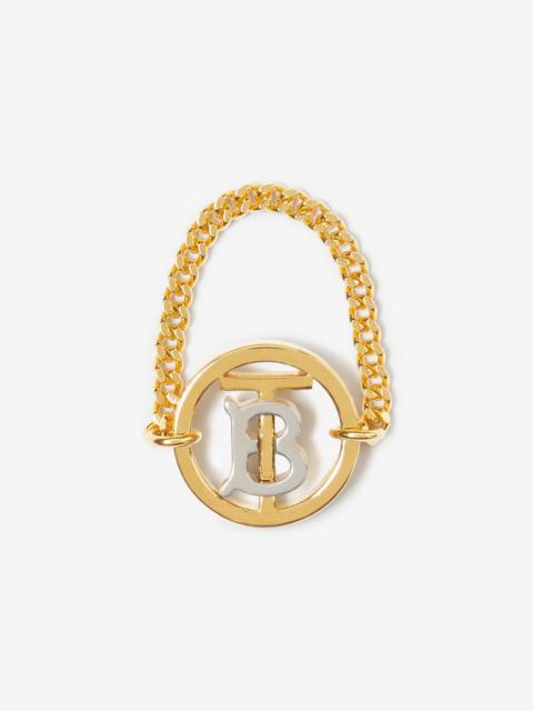 Gold and Palladium-plated Monogram Motif Ring