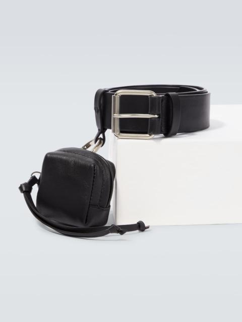Leather belt and bag