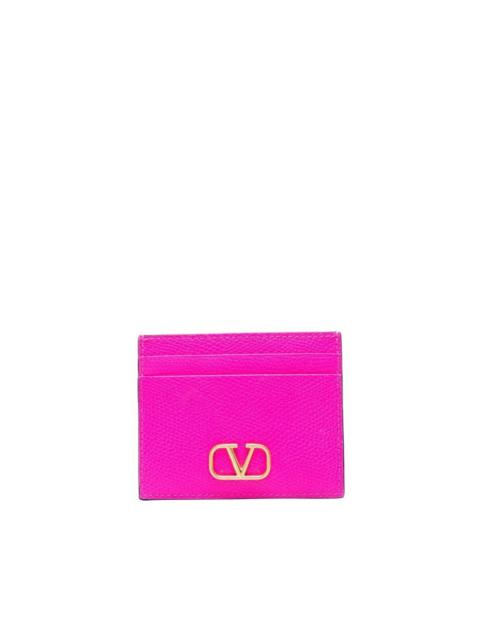 V-logo pebbled cardholder