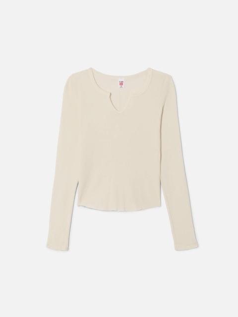 RE/DONE Hanes V Cut Baby Long Sleeve - Vintage Ivory