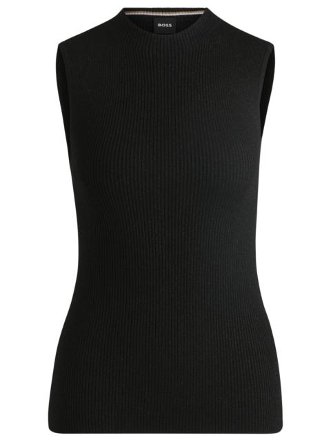 BOSS SLEEVELESS RIBBED TOP WITH SPARKLE EFFECT