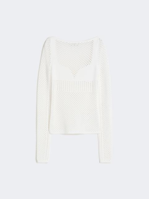 Sportmax FAGLIA Slim-fit viscose-blend sweater - WHITE