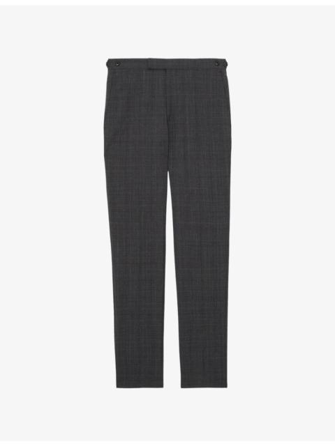 REISS Check Tailored-Fit Stretch-Wool Blend Trousers