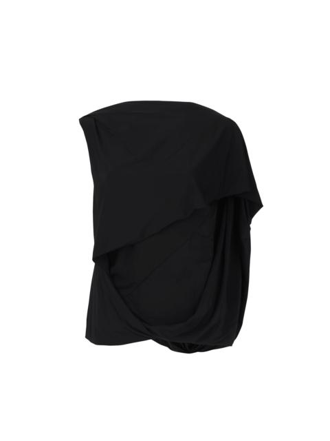 entire studios LYCRA SIDE DRAPE TOP BLACK