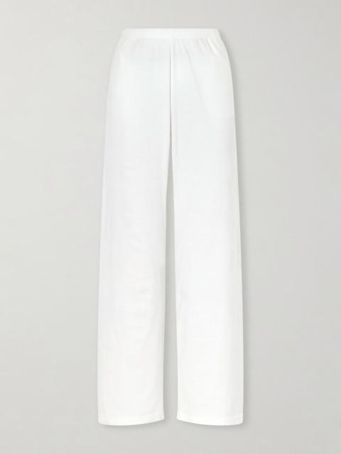The Row Kohana cotton-jersey wide-leg pants White