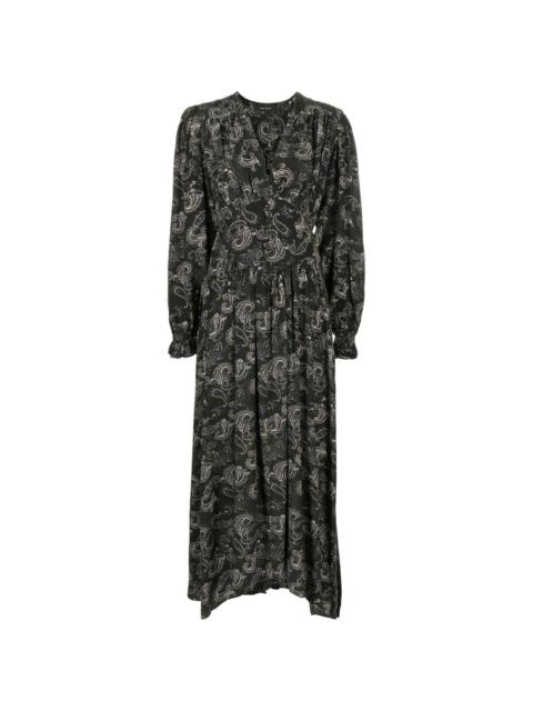 Myrala paisley-print midi-length dress