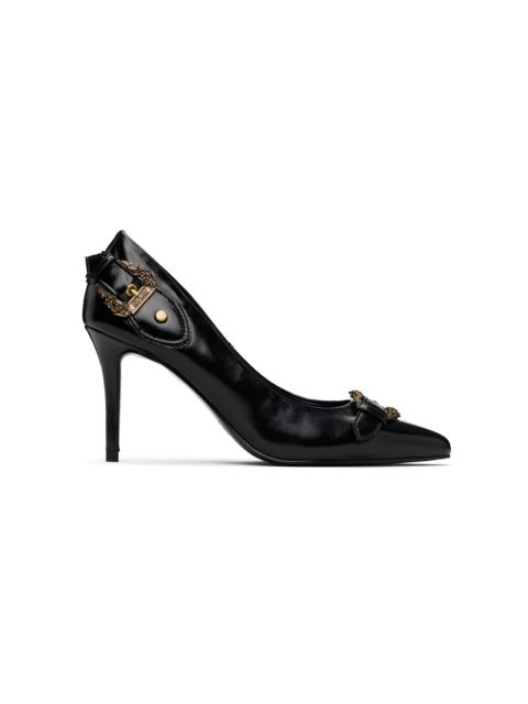 VERSACE JEANS COUTURE Black Scarlett Baroque Buckle Heels