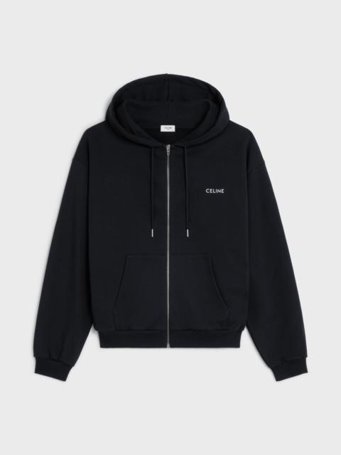 CELINE celine Loose zipped hoodie in cotton fleece