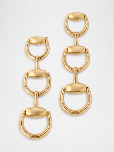 GUCCI Horsebit 18K Yellow Gold Dangle Earrings