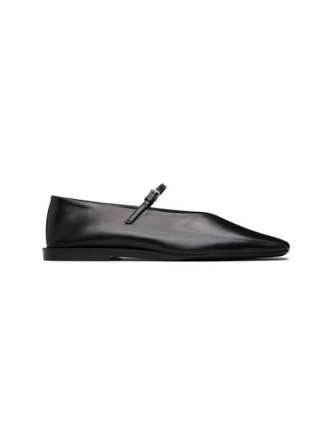 Jil Sander Black Buckle Strap Ballerina Flats