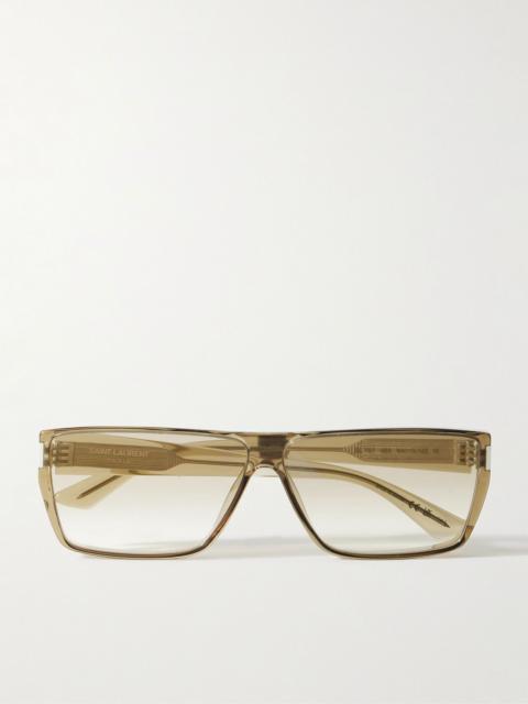 SAINT LAURENT Rectangular-Frame Acetate Sunglasses Brown