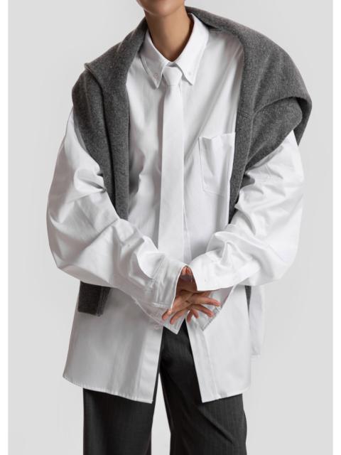 The Frankie Shop Havelock Oversized Neck-Tie Shirt - White