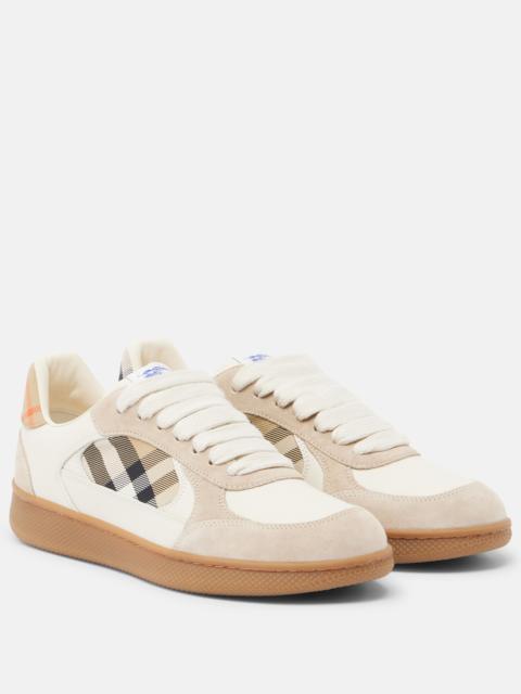 Burberry Terrace leather and suede sneakers