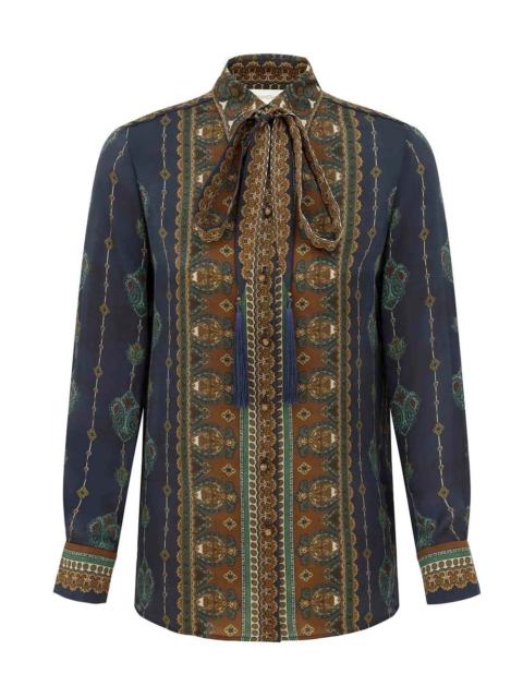 Zimmermann ASCENT SATIN SCARF SHIRT