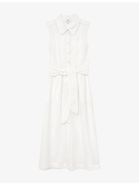 REISS Morgan Sleeveless Cotton Midi Dress