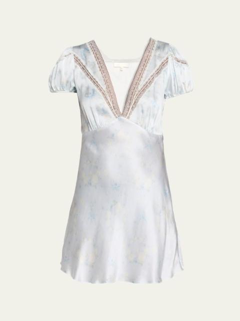 LoveShackFancy Sylara Floral Jacquard Mini Dress