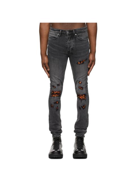 Ksubi Black Van Winkle Angst Fire Patch Jeans