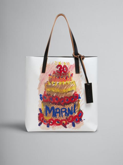 Marni TWO TONE TRIBECA TOTE WITH MARNI 30TH ANNIVERSARY PRINT