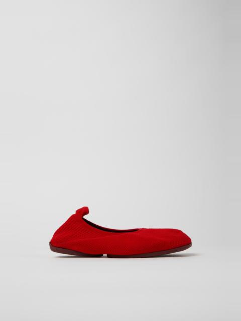 CAMPER Right Niko Red Recycled Textile and Engineered Material Ballerinas for Women.