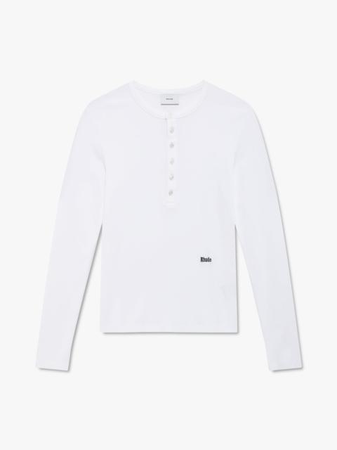 Rhude LOGO HENLEY LS TEE