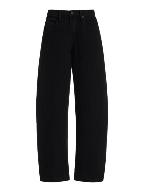 Rigid Low-Rise Barrel Jeans black