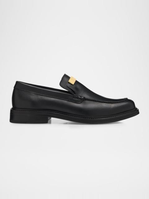 Moschino Men's Logo Plaque Leather Loafers