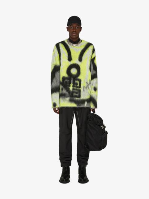 Givenchy SWEATER IN MOHAIR WITH TAG EFFECT PRINTS