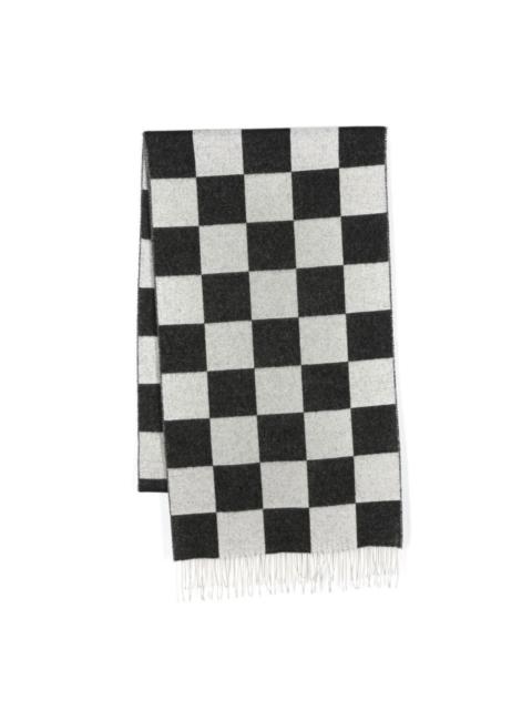 AMIRI checkerboard-pattern knit scarf