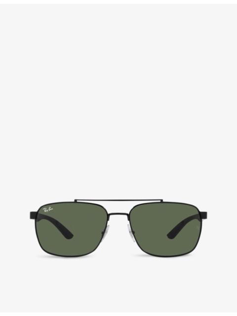 Ray-Ban RB3701 rectangle-frame steel sunglasses