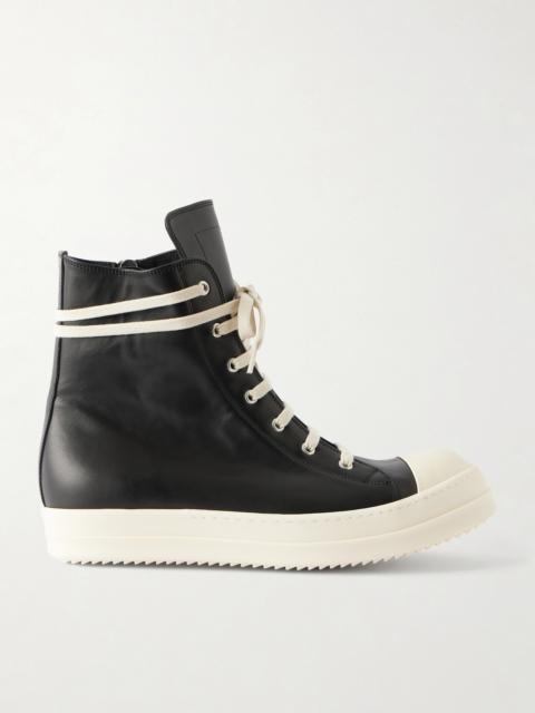 Rick Owens Ramones Full-Grain Leather and Rubber Sneakers