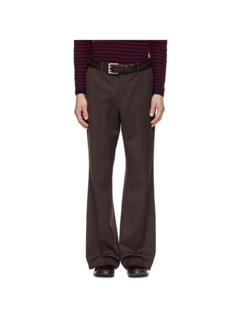 Tonywack Brown Wool Blend Flared Trousers