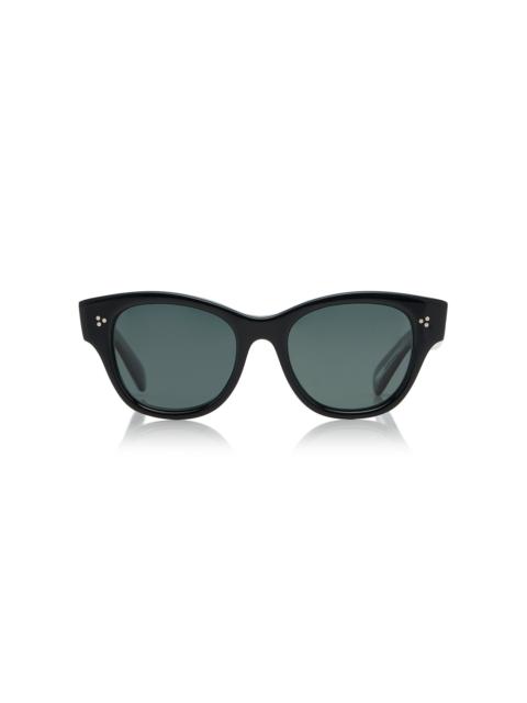 Eadie Square-Frame Acetate Sunglasses black