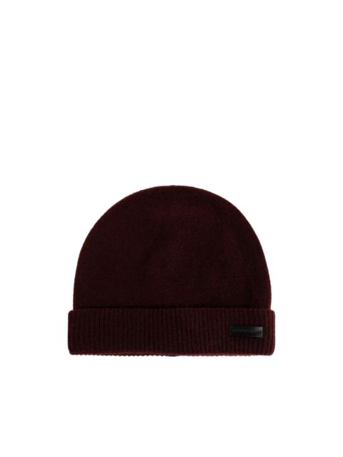 EMPORIO ARMANI logo-patch cashmere beanie hat