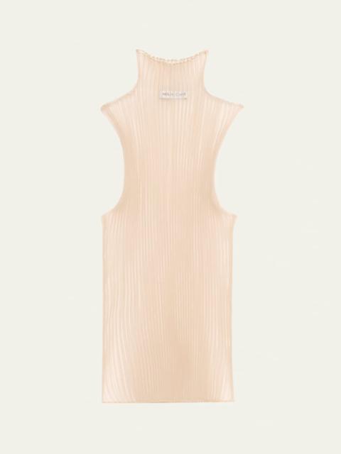 AISLING CAMPS Sleeveless Modern Mist Sheer Turtleneck