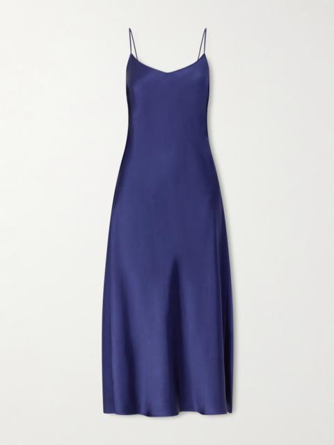 Another Tomorrow Satin Midi Dress