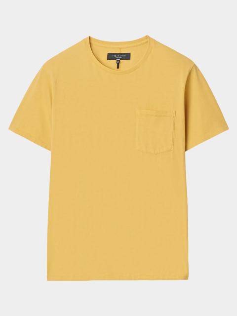 rag & bone Men's Cotton Garment-Dyed Pocket T-Shirt