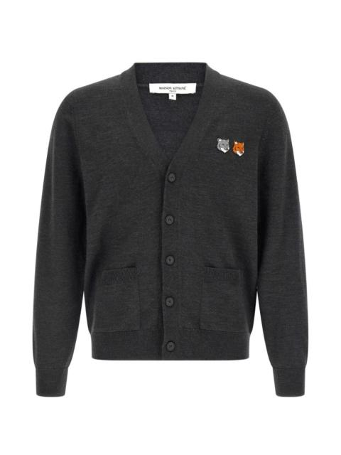 Maison Kitsuné fox-patch V-neck cardigan