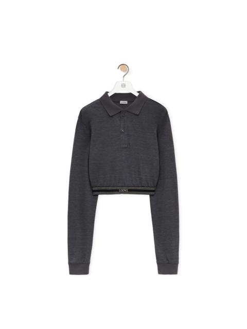 Loewe Long sleeve cropped polo in silk and cotton