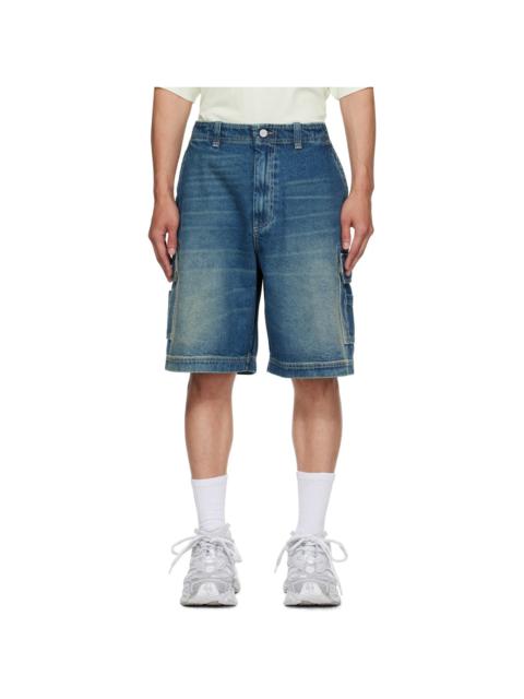 VETEMENTS Blue Hip-Hop Denim Cargo Shorts