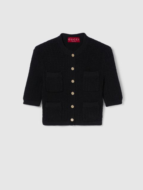 GUCCI Stretch cotton knit cardigan