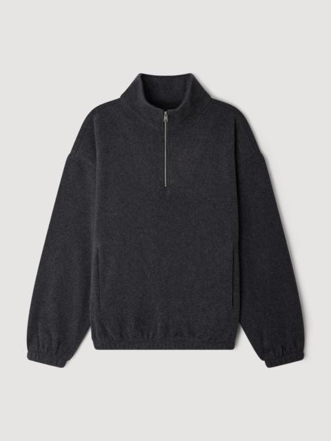 Sandro ZIPPED STANDING COLLAR SWEATSHIRT