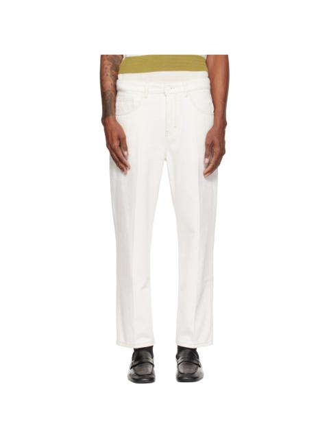 AMI Paris Off-White Parisian-Fit Cotton Jeans
