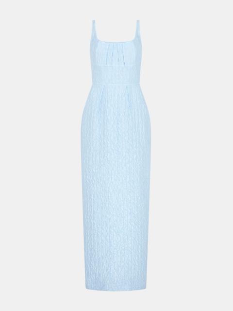 EMILIA WICKSTEAD Sharon Dress In Baby Blue Seersucker